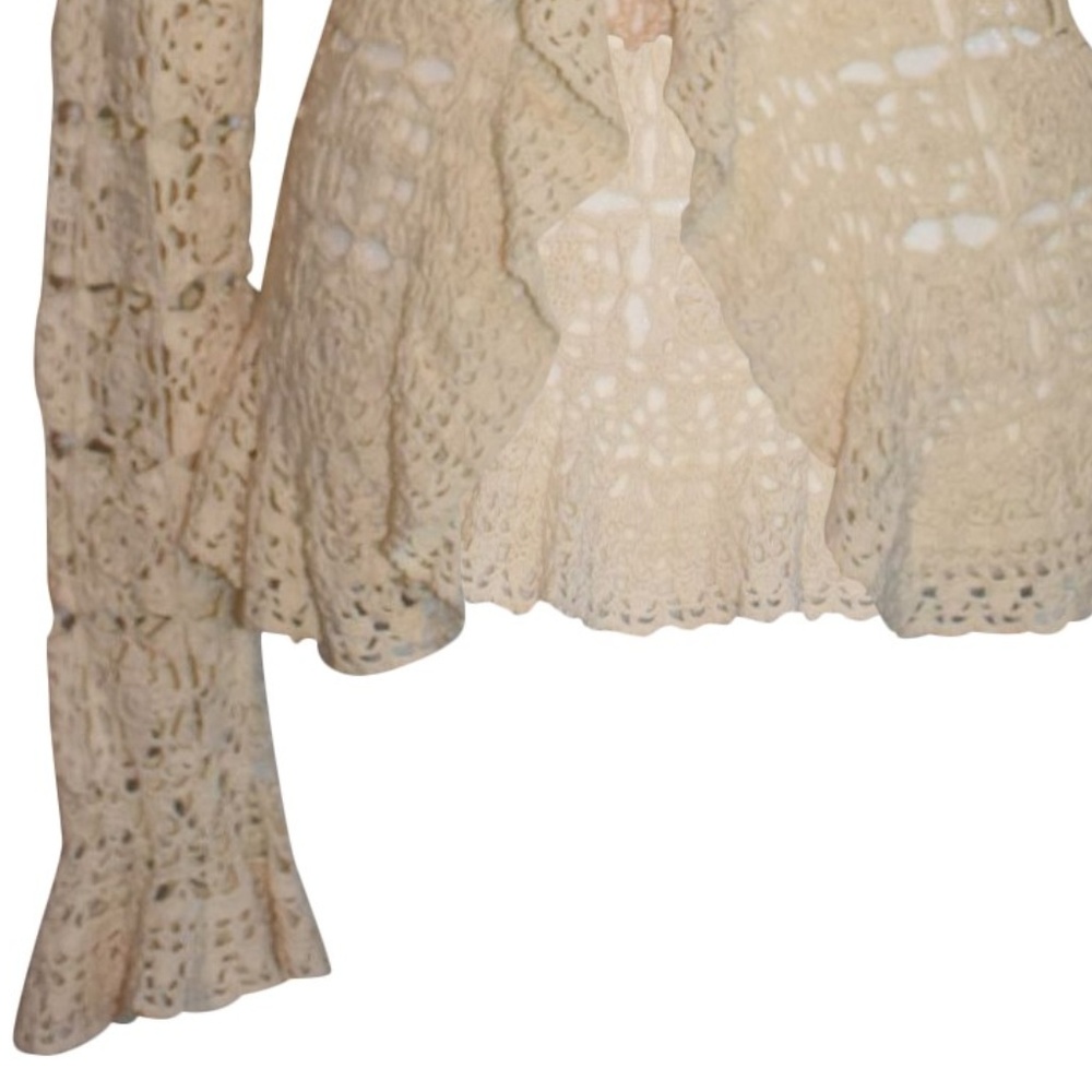 Hand Knit Ralph Lauren Crochet Cardigan Size Small - Picture 4 of 8